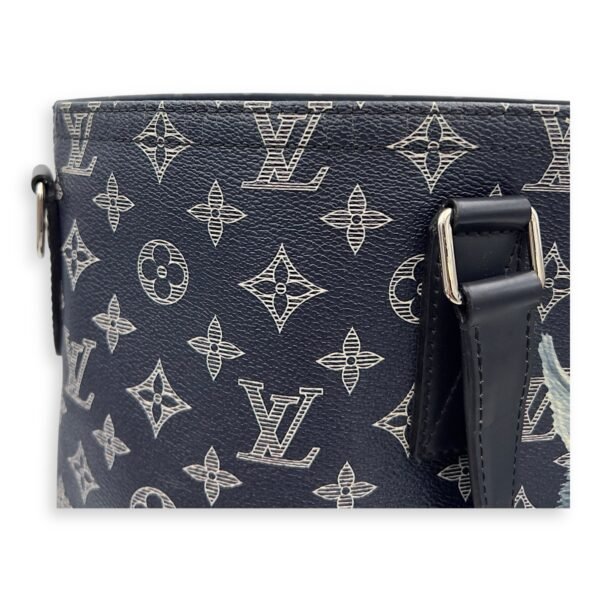 Chapman Brothers Tote Bag Blue in Coated Canvas, Silver hardware - Image 19