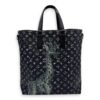 Chapman Brothers Tote Bag Blue in Coated Canvas, Silver hardware - Image 2