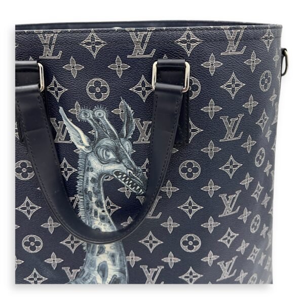 Chapman Brothers Tote Bag Blue in Coated Canvas, Silver hardware - Image 21