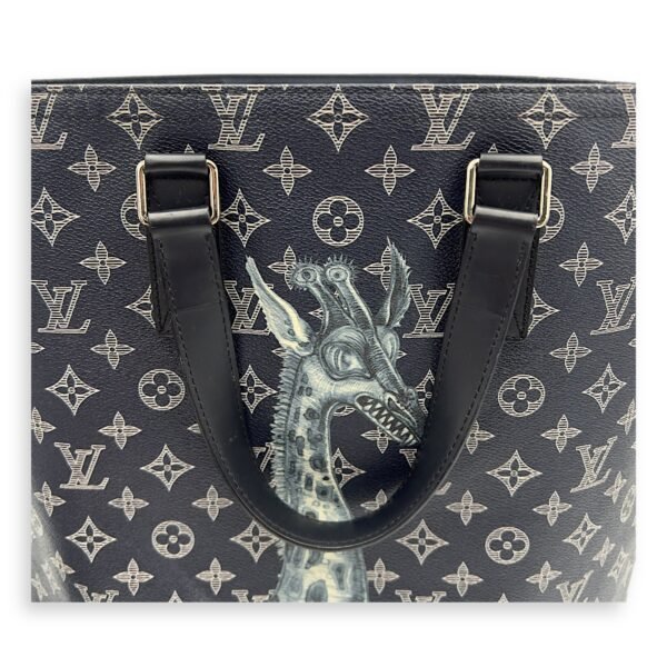 Chapman Brothers Tote Bag Blue in Coated Canvas, Silver hardware - Image 23