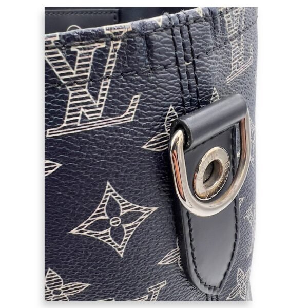 Chapman Brothers Tote Bag Blue in Coated Canvas, Silver hardware - Image 26