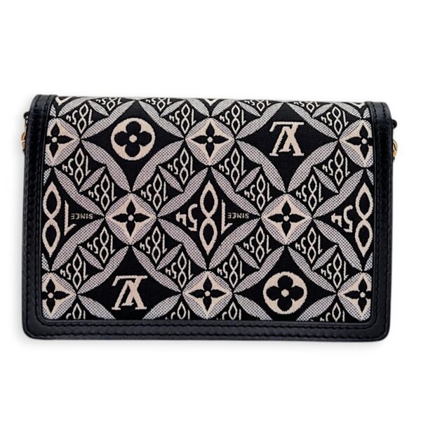 Dauphine Black Wallet on Chain in Jacquard, Gold hardware - Image 2