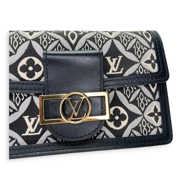 Dauphine Black Wallet on Chain in Jacquard, Gold hardware - Image 7
