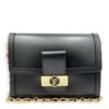 Dauphine MM Black Shoulder Bag in Calfskin, Gold hardware