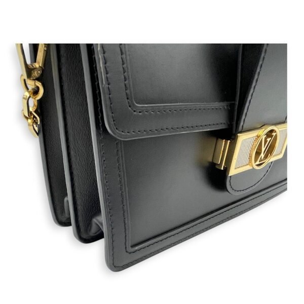 Dauphine MM Black Shoulder Bag in Calfskin, Gold hardware - Image 10