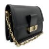 Dauphine MM Black Shoulder Bag in Calfskin, Gold hardware - Image 3