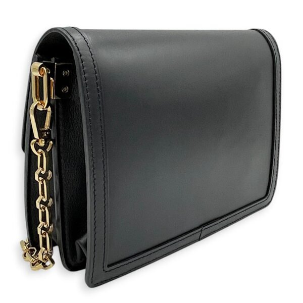 Dauphine MM Black Shoulder Bag in Calfskin, Gold hardware - Image 4