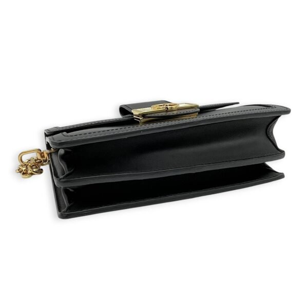 Dauphine MM Black Shoulder Bag in Calfskin, Gold hardware - Image 5