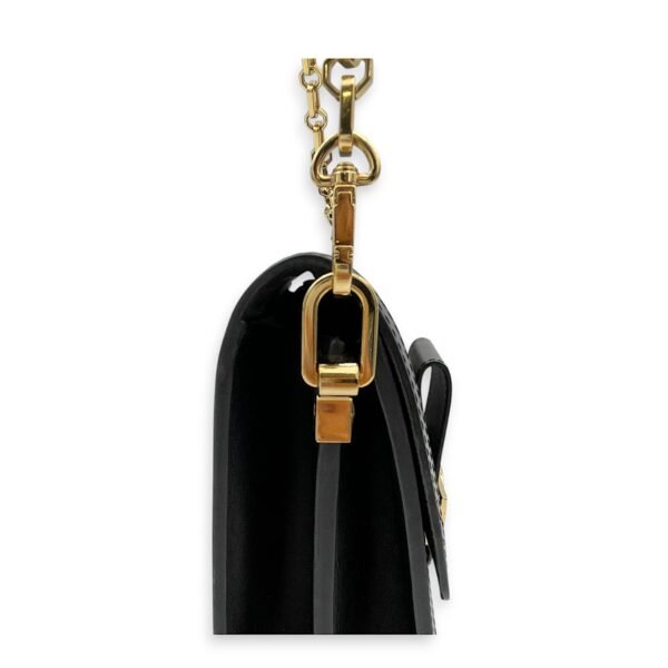 Dauphine MM Black Shoulder Bag in Calfskin, Gold hardware - Image 8