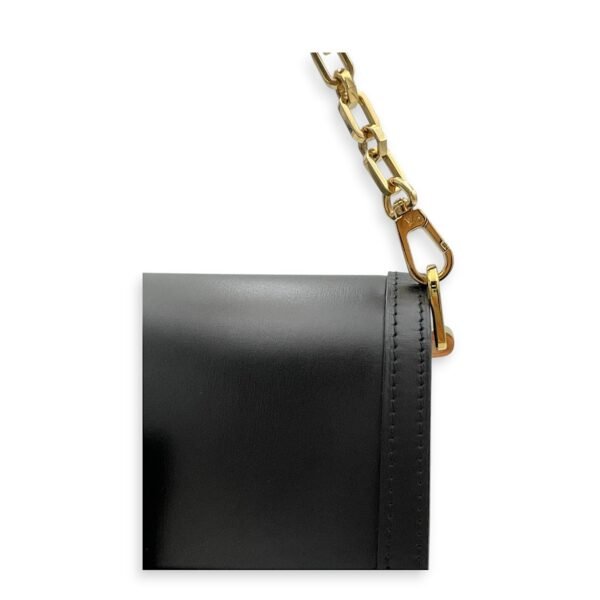 Dauphine MM Black Shoulder Bag in Calfskin, Gold hardware - Image 9
