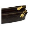 Double Zip Reverse Crossbody Bag Brown in Coated Canvas, Gold hardware - Image 13