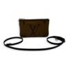 Double Zip Reverse Crossbody Bag Brown in Coated Canvas, Gold hardware - Image 14