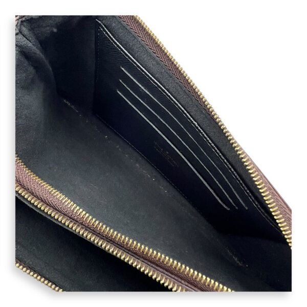 Double Zip Reverse Crossbody Bag Brown in Coated Canvas, Gold hardware - Image 7