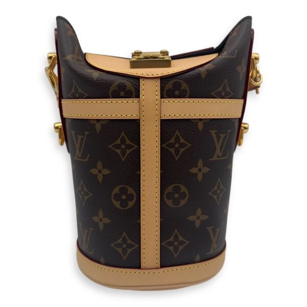 Duffle Brown Bucket Bag in Monogram Coated Canvas, Gold hardware