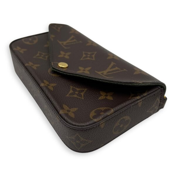 Felicie Strap and Go Brown Crossbody Bag in Monogram Coated Canvas, Gold hardware - Image 10