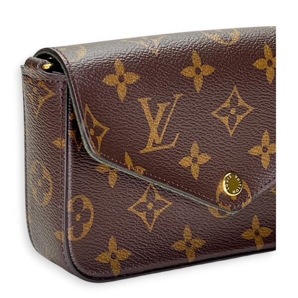 Felicie Strap and Go Brown Crossbody Bag in Monogram Coated Canvas, Gold hardware - Image 15
