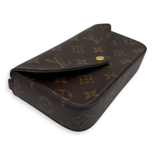 Felicie Strap and Go Brown Crossbody Bag in Monogram Coated Canvas, Gold hardware - Image 9