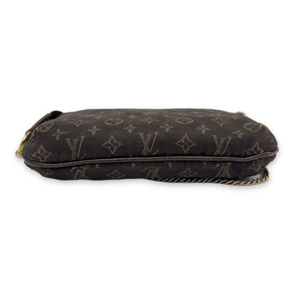 Idyle Mini Brown Pouch in Canvas, Gold hardware - Image 5