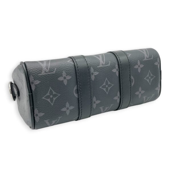 Keepall XS Grey Top Handle Bag in Monogram Coated Canvas, Silver hardware - Image 4