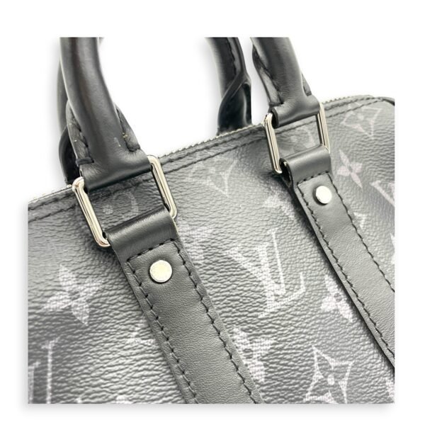 Keepall XS Grey Top Handle Bag in Monogram Coated Canvas, Silver hardware - Image 5