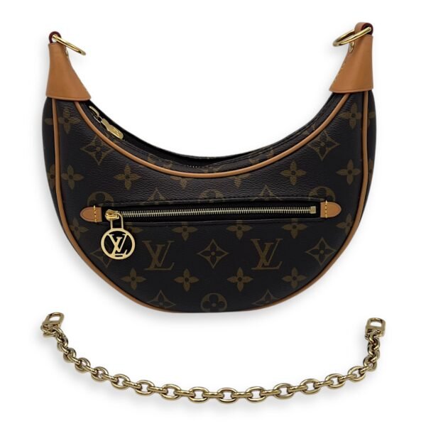 Loop Shoulder Bag Brown in Monogram Coated Canvas, Gold hardware - Image 16