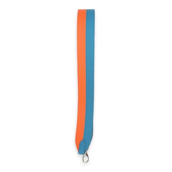 Bi-colour Bag Strap Orange/Blue Bag Accessory in Calfskin, Palladium hardware - Image 2