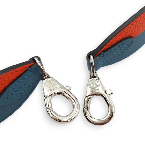Bi-colour Bag Strap Orange/Blue Bag Accessory in Calfskin, Palladium hardware - Image 3