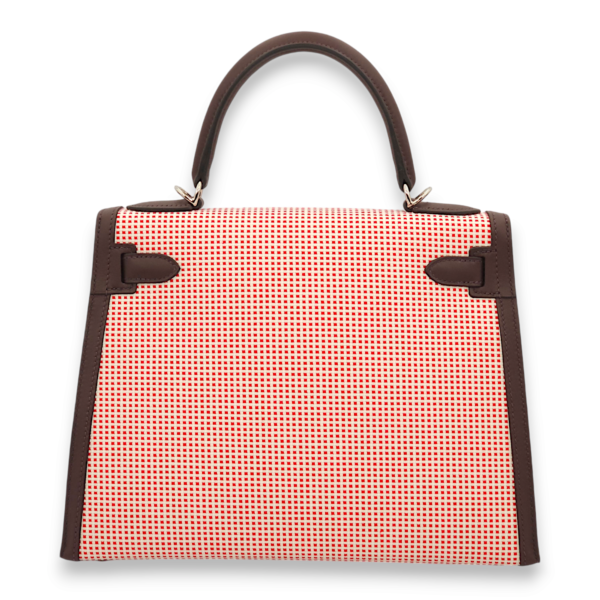 Kelly Leuddrile 28 Rouge Sellier/Ecru in Swift, Palladium hardware - Image 2