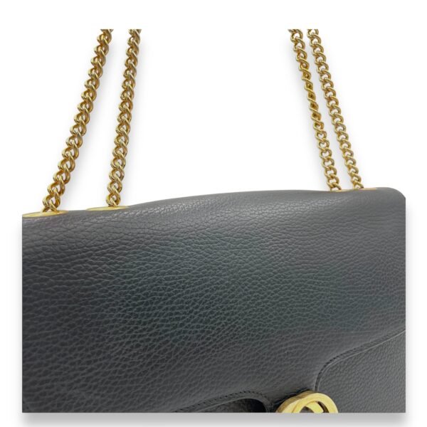 Interlocking G  Black Shoulder Bag in Calfskin, Gold hardware - Image 7