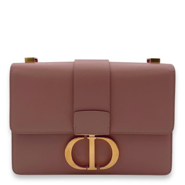 30 Montaigne Medium Pink Shoulder Bag in Calfskin, Gold hardware