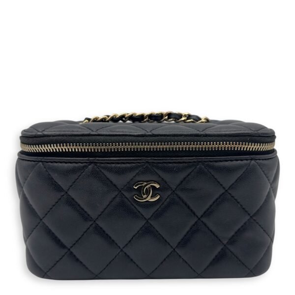 CC Vanity Bag Black in Lambskin, Gold hardware