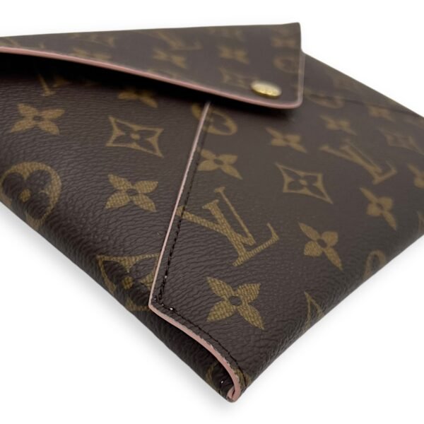 Kirigami Pouch Brown in Monogram Coated Canvas, Gold hardware - Image 13