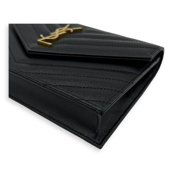 Envelope Wallet On Chain Blue in Calfskin, Gold hardware - Image 9