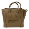 Luggage Top Handle Bag Mini Beige in Calfskin, Gold hardware