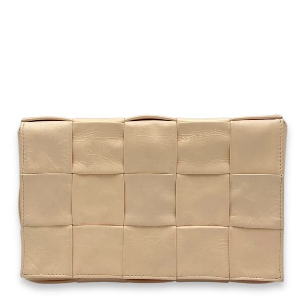 Cassette Crossbody Bag Beige in Calfskin, Silver hardware