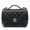 Business Affinity Medium Black Top Handle Bag in Caviar Leather, Gold hardware