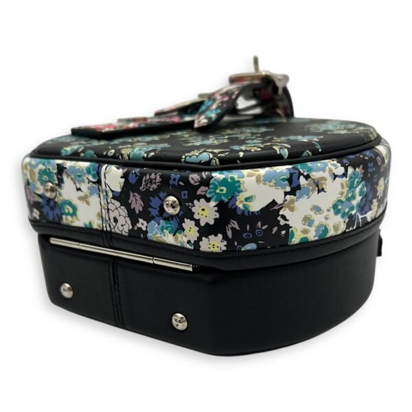 Floral Print Petite Boite Chapeau Multi-colour Crossbody Bag in Calfskin, Silver hardware - Image 8