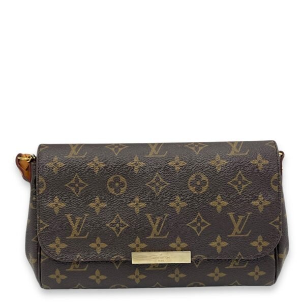 Favourite Crossbody Bag Brown in Monogram Coated Canvas, Gold hardware