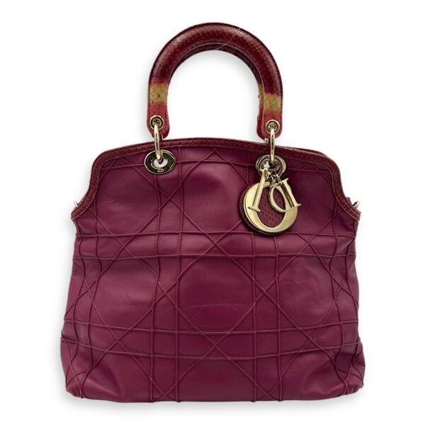 Granville Top Handle Bag Purple in Calfskin, Gold hardware