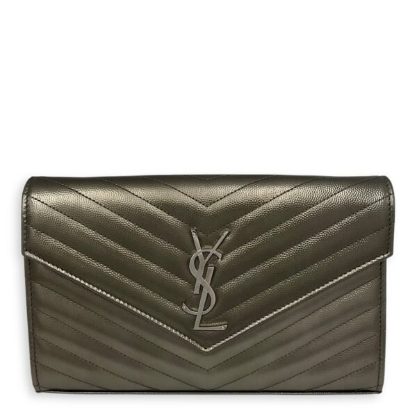 Cassandre Wallet On Chain Silver in Caviar Leather, Silver hardware