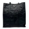 Antique Logo Small Black Tote Bag in Nappa Leather, Silver hardware
