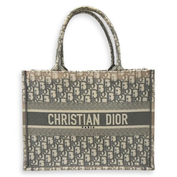 Book Tote Medium Grey Top Handle Bag in Jacquard