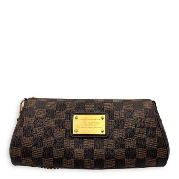 Eva Crossbody Bag Brown in Coated Canvas, Gold hardware