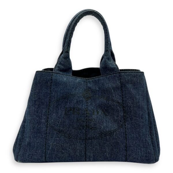 Canapa Top Handle Bag Blue in Denim, Gold hardware