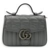 Marmont Top Handle Bag Blue in Calfskin, Gunmetal hardware