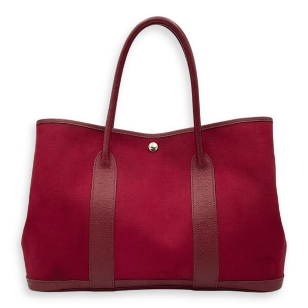 Garden Party 36 Rouge Imperial Top Handle Bag in Canvas, Silver hardware