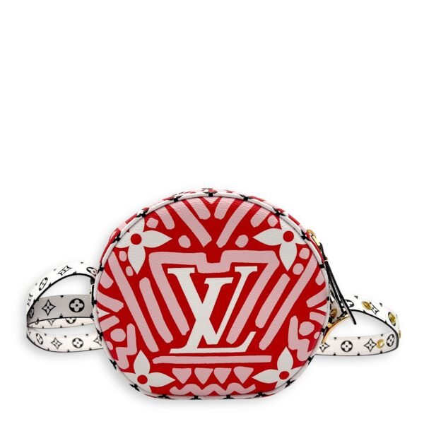 Boite a Chapeau PM Red Shoulder Bag in Coated Canvas, Gold hardware