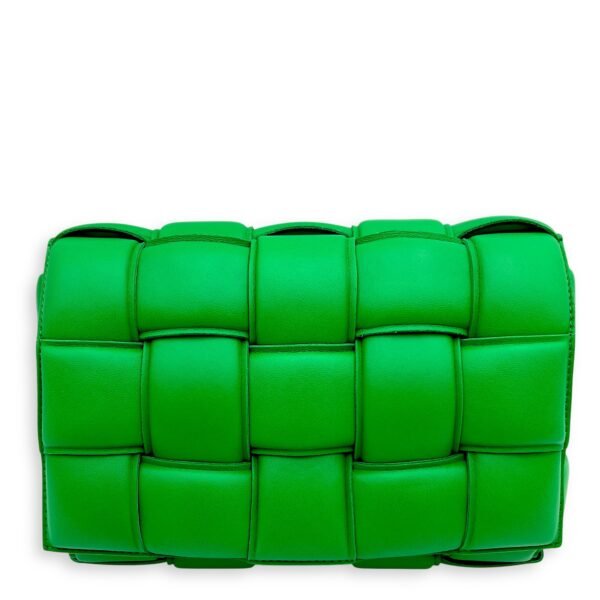 Cassette Green Shoulder Bag in Lambskin, Silver hardware
