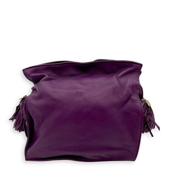 Flamenco Purple Crossbody Bag in Lambskin, Gold hardware