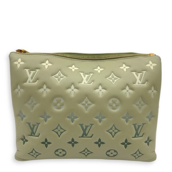 Coussin Crossbody Bag MM Green in Calfskin, Gold hardware